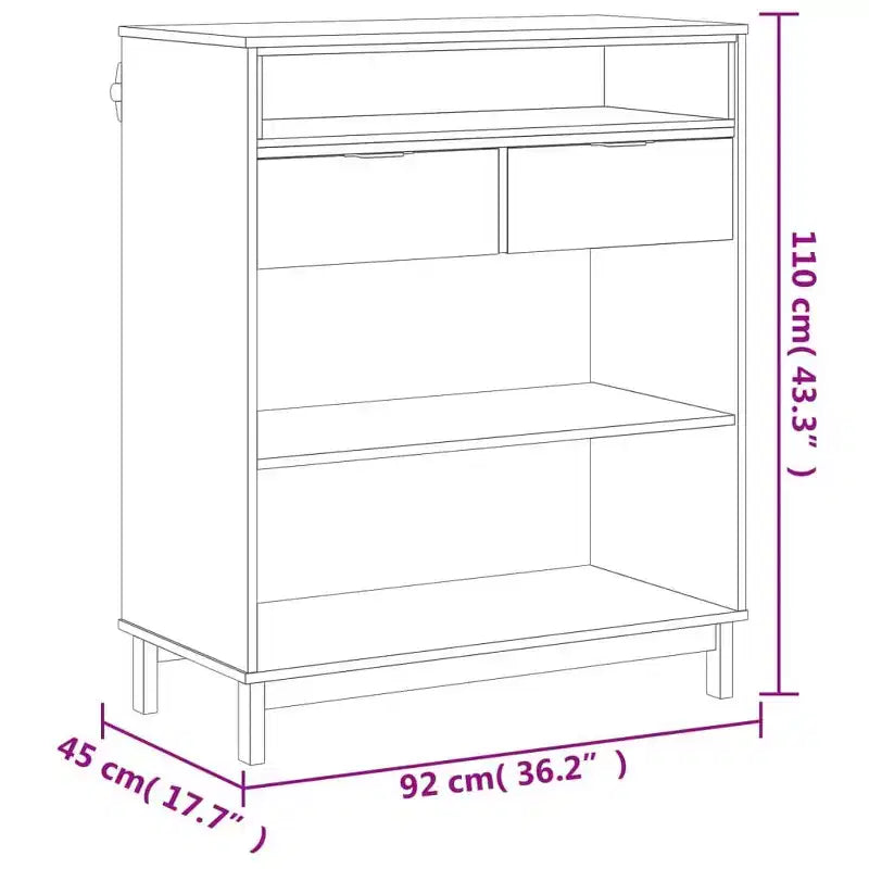 Tavolo da bar rettangolare 92x45x110 cm, in legno massello di pino marrone con piano robusto, finitura rovere
