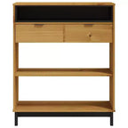Tavolo da bar rettangolare 92x45x110 cm, in legno massello di pino marrone con piano robusto, finitura rovere