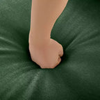 Elegante divano in ciniglia bianca con seduta contenitore e pouf, a U a 3 posti con schienale e braccioli cilindrici