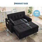 Divano letto convertibile 3 in 1, Divani in velluto a coste con letto estraibile, Schienale regolabile, Porta di ricarica, Divano moderno per soggiorno