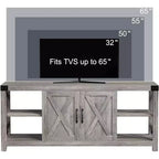 Mobile TV a X da 60 pollici per TV da 65 pollici - Mobile multimediale P2 ecologico con ripiani regolabili, moderno centro di intrattenimento per soggiorno e camera da letto