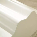 Set 2 tavolini da caffè in fibra di vetro, tavolino da salotto, tavolino d'appoggio, tavolino da cocktail, tavolino centrale, design a bordo ondulato, beige, nessun assemblaggio richiesto