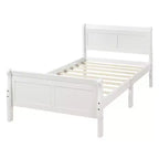 Letto a piattaforma in legno Letto singolo con testiera, pediera e doghe in legno