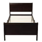 Letto a piattaforma in legno Letto singolo con testiera, pediera e doghe in legno