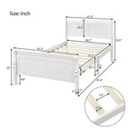 Letto a piattaforma in legno Letto singolo con testiera, pediera e doghe in legno