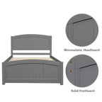 Letto a piattaforma in legno a una piazza con testiera, pediera e doghe in legno, color espresso