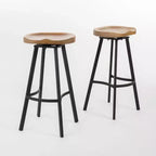 Sgabelli da bar girevoli senza schienale Malia Pinewood and Iron da 80 cm (set da 2)