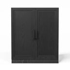 Adam Black Wood Grain Storage Cabinet (36x31x16)