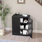 Mobile contenitore in legno venato nero (36x31x16)