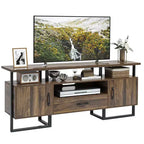 GustoWave 70 Industrial TV Stands, Entertainment Center with Storage & Drawer for Living Room, Rustic Brown