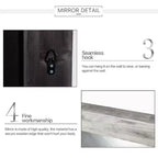 Specchio rettangolare a figura intera da appoggio in legno massiccio in stile rustico con cornice bianca effetto invecchiato, 24 pollici L x 58 pollici A