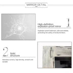 Specchio rettangolare a figura intera da appoggio in legno massiccio in stile rustico con cornice bianca effetto invecchiato, 24 pollici L x 58 pollici A