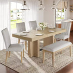 Set da pranzo allungabile con panca e 4 sedie