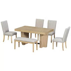 Set da pranzo allungabile con panca e 4 sedie