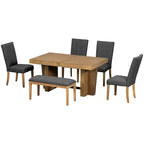 Set da pranzo allungabile con panca e 4 sedie