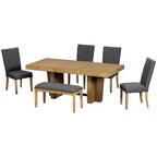 Set da pranzo allungabile con panca e 4 sedie