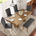 Whisen Extendable Dining Set with Bench & 4 Chairs