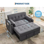 Divano letto convertibile 3 in 1, divano moderno rivestito, divanetto letto in velluto a coste con letto estraibile, schienale regolabile, per soggiorno