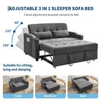 Divano letto convertibile 3 in 1, divano moderno rivestito, divanetto letto in velluto a coste con letto estraibile, schienale regolabile, per soggiorno