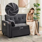 Divano letto convertibile 3 in 1, divano moderno rivestito, divanetto letto in velluto a coste con letto estraibile, schienale regolabile, per soggiorno