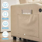 Divano letto convertibile 3 in 1, divano moderno rivestito, divanetto letto in velluto a coste con letto estraibile, schienale regolabile, per soggiorno