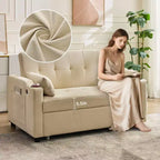 Divano letto convertibile 3 in 1, divano moderno rivestito, divanetto letto in velluto a coste con letto estraibile, schienale regolabile, per soggiorno
