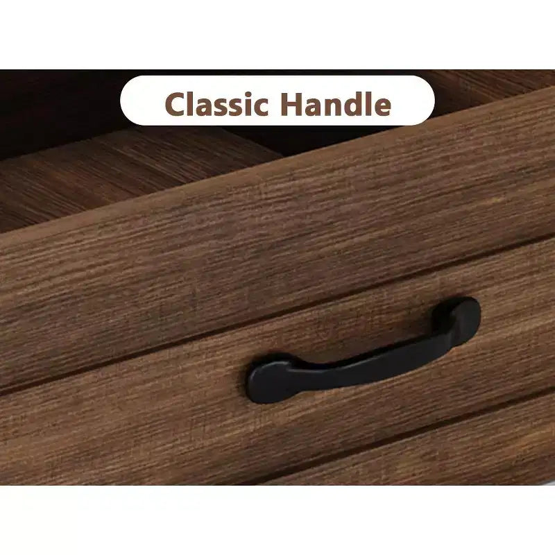 Tavolino da salotto con cassetti, 120 cm, stile country, con ripiani a giorno e 6 gambe di supporto.