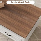 Tavolino da salotto con cassetti, 120 cm, stile country, con ripiani a giorno e 6 gambe di supporto.
