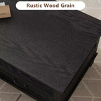 Tavolino da salotto con cassetti, 120 cm, stile country, con ripiani a giorno e 6 gambe di supporto.