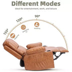 Poltrona reclinabile girevole manuale oversize con funzione riscaldante e massaggiante, in similpelle imbottita, poltrona girevole "Lazy Boy" per adulti