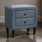 Royal Hampton Nightstand, 2 Drawer, 22 Inch Slate Gray Brushed Linen Upholstery