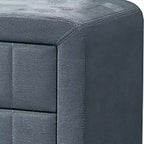 Comodino, 2 Cassetti, Rivestimento in Lino Spazzolato Grigio Ardesia da 56 cm