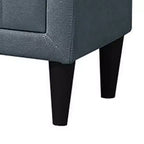 Comodino, 2 Cassetti, Rivestimento in Lino Spazzolato Grigio Ardesia da 56 cm