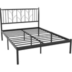 COZONY Metal Platform Bed Frame with Headboard, No Box Spring Needed Mattress Foundation with Under Bed Storage