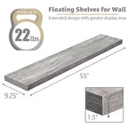 Set da 3 Mensole Galleggianti da Parete da 140 cm - per Bagno, Decorazione Murale per Camera da Letto, Cucina, Soggiorno, Contenitore per Libri