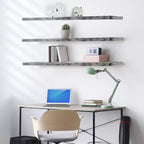 Set da 3 Mensole Galleggianti da Parete da 140 cm - per Bagno, Decorazione Murale per Camera da Letto, Cucina, Soggiorno, Contenitore per Libri