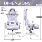 Sedia da gaming serie COW con stampa lavanda