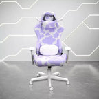 Sedia da gaming serie COW con stampa lavanda