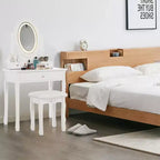 Mobile toeletta con specchio da trucco a LED, sgabello imbottito, 3 modalità di illuminazione e 3 cassetti: perfetto per la camera da letto.