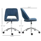 Sedia da ufficio moderna con schienale medio in velluto, sedia da scrivania girevole senza braccioli con design a schienale cavo per l'home office