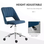 Sedia da ufficio moderna con schienale medio in velluto, sedia da scrivania girevole senza braccioli con design a schienale cavo per l'home office