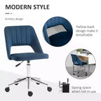 Sedia da ufficio moderna con schienale medio in velluto, sedia da scrivania girevole senza braccioli con design a schienale cavo per l'home office