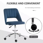Sedia da ufficio moderna con schienale medio in velluto, sedia da scrivania girevole senza braccioli con design a schienale cavo per l'home office