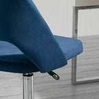 Sedia da ufficio moderna con schienale medio in velluto, sedia da scrivania girevole senza braccioli con design a schienale cavo per l'home office