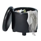 Pouf Contenitore Rotondo Comfort con Coperchio/Vassoio Reversibile