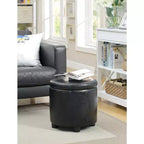 Pouf Contenitore Rotondo Comfort con Coperchio/Vassoio Reversibile