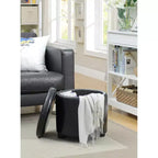 Pouf Contenitore Rotondo Comfort con Coperchio/Vassoio Reversibile
