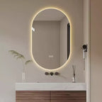 GDFStudio Lark 48 Modern Oval Anti-Fog LED Bathroom Mirror with Adjustable Light Modes