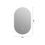 Specchio da bagno ovale moderno Lark 48 con LED anti-appannamento e modalità di illuminazione regolabili