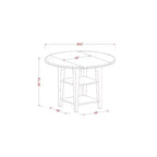 Set da pranzo da 5 pezzi in legno massello con finitura lino bianco - piano rotondo con alette a scomparsa - 4 posti